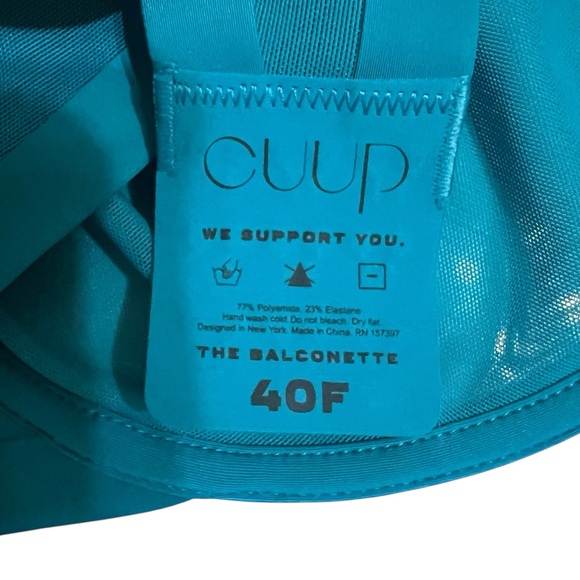 Cuup the Balconette Mesh Bra in Turquoise size 40F - Picture 7 of 7